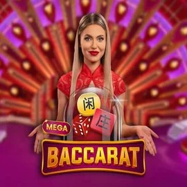 Mega Baccarat logo by Pragmatic Play at SpinMaya Casino